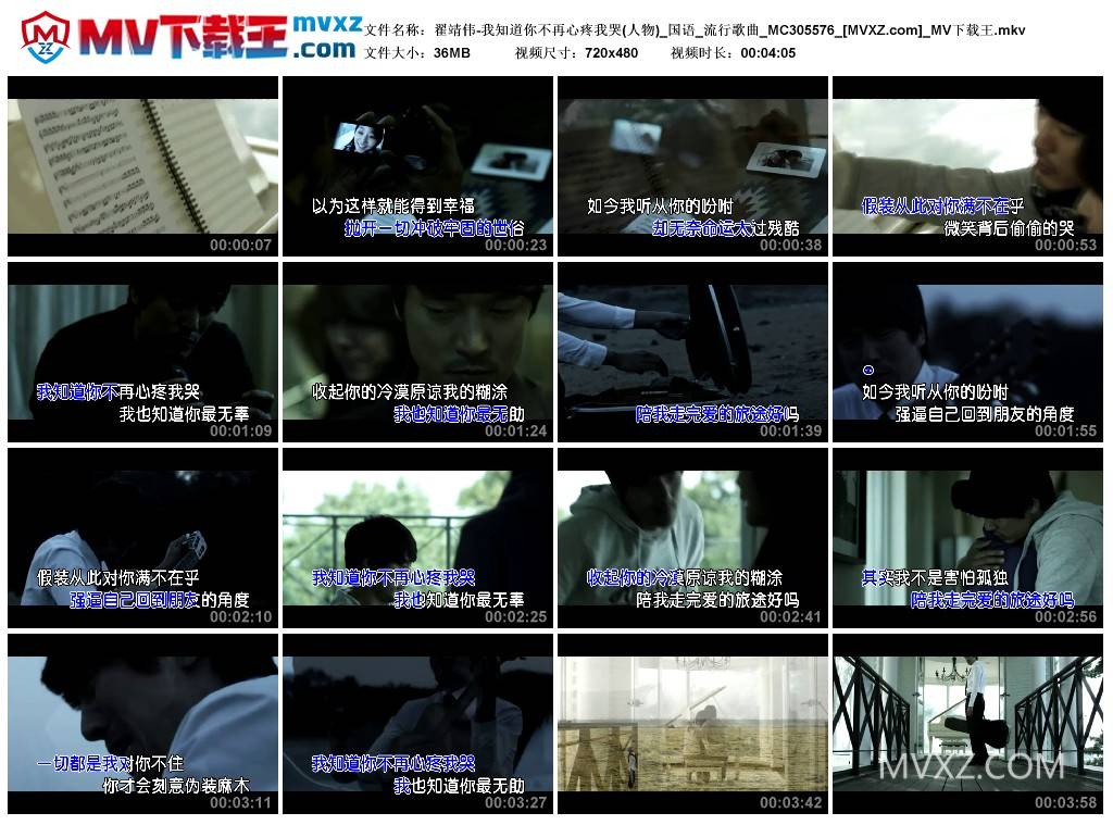 翟靖伟-我知道你不再心疼我哭(人物)_国语_流行歌曲_MC305576